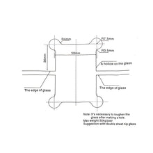 Cargar imagen en el visor de la galería, Bisagra doble de Acero Inoxidable para vidrio Acabado Satinado.
