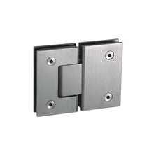 Cargar imagen en el visor de la galería, Bisagra doble de Acero Inoxidable para vidrio Acabado Satinado.