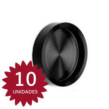 Cargar imagen en el visor de la galería, Pack 10 Tirador redondo de aluminio negro adhesivo.
