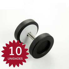 Cargar imagen en el visor de la galería, Pack 10 Tirador-Uñero redondo negro de acero para puerta de madera.