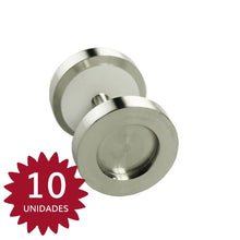 Cargar imagen en el visor de la galería, Pack 10 Tirador-Uñero redondo de acero inoxidable para puerta de madera.
