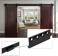 Cargar imagen en el visor de la galería, Unión de carril de acero negro Rustic - accesorios para puertas