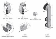Cargar imagen en el visor de la galería, Kit Sienna Cristal de acero inoxidable para puertas de hasta 120kg - accesorios para puertas