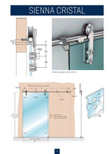 Cargar imagen en el visor de la galería, Kit Sienna Cristal de acero inoxidable para puertas de hasta 120kg - accesorios para puertas