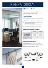Cargar imagen en el visor de la galería, Kit Sienna Cristal de acero inoxidable para puertas de hasta 120kg - accesorios para puertas