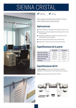 Cargar imagen en el visor de la galería, Kit Sienna Cristal de acero inoxidable para puertas de hasta 120kg - accesorios para puertas