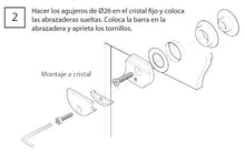 Cargar imagen en el visor de la galería, Montaje abrazadera puerta cristal