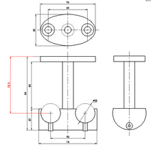 Cargar imagen en el visor de la galería, Soporte a techo de doble barra Sienna de acero inoxidable - accesorios para puertas