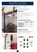 Cargar imagen en el visor de la galería, Kit Rustic Cristal de acero inoxidable para puertas de hasta 80kg - accesorios para puertas