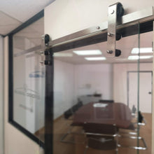 Cargar imagen en el visor de la galería, Kit Rustic Cristal de acero inoxidable para puertas de hasta 80kg - accesorios para puertas