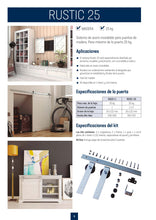 Cargar imagen en el visor de la galería, Kit Puerta Corredera Rustic 25 de acero inoxidable para puertas de hasta 25kg