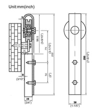 Cargar imagen en el visor de la galería, Kit Puerta Corredera Rustic 25 de acero negro para puertas de hasta 25kg - accesorios para puertas