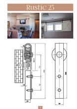 Cargar imagen en el visor de la galería, Kit Puerta Corredera Rustic 25 de acero negro para puertas de hasta 25kg - accesorios para puertas