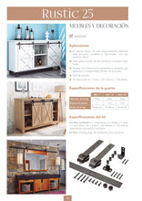 Cargar imagen en el visor de la galería, Kit Puerta Corredera Rustic 25 de acero negro para puertas de hasta 25kg - accesorios para puertas