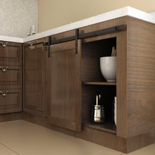 Cargar imagen en el visor de la galería, Kit Puerta Corredera Rustic 25 de acero negro para puertas de hasta 25kg - accesorios para puertas