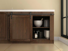 Cargar imagen en el visor de la galería, Kit Puerta Corredera Rustic 25 de acero negro para puertas de hasta 25kg - accesorios para puertas