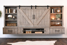 Cargar imagen en el visor de la galería, Kit Puerta Corredera Rustic 25 de acero negro para puertas de hasta 25kg - accesorios para puertas