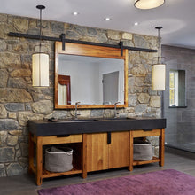 Cargar imagen en el visor de la galería, Kit Puerta Corredera Rustic 25 de acero negro para puertas de hasta 25kg - accesorios para puertas