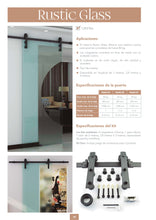 Cargar imagen en el visor de la galería, Kit Rustic Cristal de acero negro para puertas de hasta 80kg. - accesorios para puertas