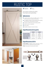 Cargar imagen en el visor de la galería, Kit Rustic Top de acero inoxidable para puertas de hasta 80kg. - accesorios para puertas