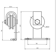 Cargar imagen en el visor de la galería, Kit Rustic Top de acero inoxidable para puertas de hasta 80kg. - accesorios para puertas