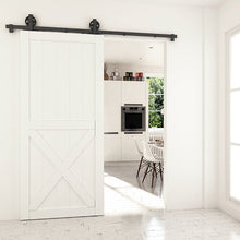 Cargar imagen en el visor de la galería, Kit Rustic Grand Top de acero negro para puertas de hasta 80kg. - accesorios para puertas