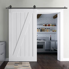 Cargar imagen en el visor de la galería, Kit Rustic Grand Top de acero negro para puertas de hasta 80kg. - accesorios para puertas