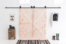 Cargar imagen en el visor de la galería, Kit Rustic Grand Top de acero negro para puertas de hasta 80kg. - accesorios para puertas