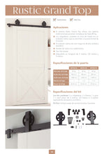 Cargar imagen en el visor de la galería, Kit Rustic Grand Top de acero negro para puertas de hasta 80kg. - accesorios para puertas