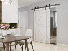 Cargar imagen en el visor de la galería, Kit Rustic Double de acero negro para puertas de hasta 80kg. - accesorios para puertas