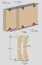Cargar imagen en el visor de la galería, Kit Cello con carril de aluminio para 2 o 3 puertas de hasta 25kg. - accesorios para puertas