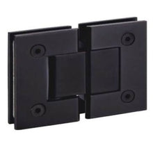 Cargar imagen en el visor de la galería, Bisagra doble de Acero Inoxidable para vidrio Acabado Negro.