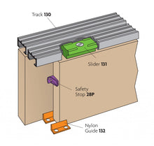 Cargar imagen en el visor de la galería, Kit Slipper con carril de aluminio para 2 puertas de hasta 9kg. - accesorios para puertas