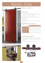 Cargar imagen en el visor de la galería, Kit Rustic Top de acero negro para puertas de hasta 80kg - accesorios para puertas