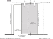 Cargar imagen en el visor de la galería, Kit Puerta Corredera Rustic 80 Marrón para puertas de hasta 80kg - accesorios para puertas