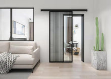 Cargar imagen en el visor de la galería, Kit Puerta Corredera Prisma 100 Negro para puertas de madera o metal hasta 100Kg - accesorios para puertas