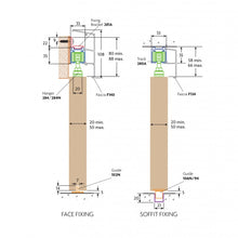 Cargar imagen en el visor de la galería, Kit Husky 100 para puertas de madera o metal hasta 100kg - Embellecedor F134 de aluminio incluido. - accesorios para puertas