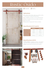 Cargar imagen en el visor de la galería, Kit Puerta Corredera Rustic 80 Óxido para puertas de hasta 80kg - accesorios para puertas