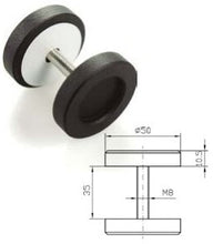 Cargar imagen en el visor de la galería, Tirador-Uñero redondo negro de acero para puerta de madera - accesorios para puertas