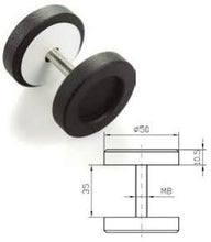 Cargar imagen en el visor de la galería, Tirador-Uñero redondo negro de acero para puerta de madera - accesorios para puertas