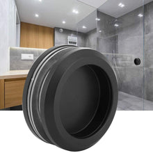 Cargar imagen en el visor de la galería, Tirador-Uñero redondo negro ciego de acero inoxidable para puerta de cristal - accesorios para puertas