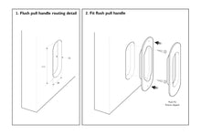 Cargar imagen en el visor de la galería, Tirador-Uñero ovalado negro para embutir - accesorios para puertas