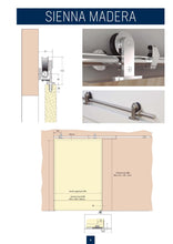 Cargar imagen en el visor de la galería, Kit Puerta Corredera Sienna Madera de acero inoxidable para puertas de hasta 120kg - accesorios para puertas