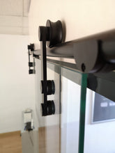 Cargar imagen en el visor de la galería, Kit Sienna Cristal de acero inoxidable negro para puertas de hasta 120kg
