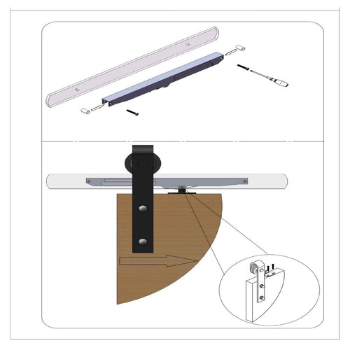 Parada suave para sistemas Rustic - accesorios para puertas