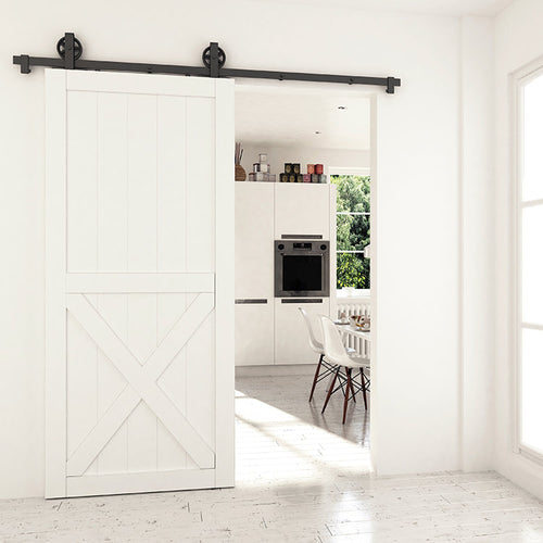 Kit Rustic Grand Top de acero negro para puertas de hasta 80kg. - accesorios para puertas