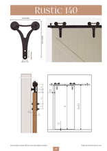 Cargar imagen en el visor de la galería, Kit Rustic 140 de acero negro para puertas de hasta 140kg. - accesorios para puertas
