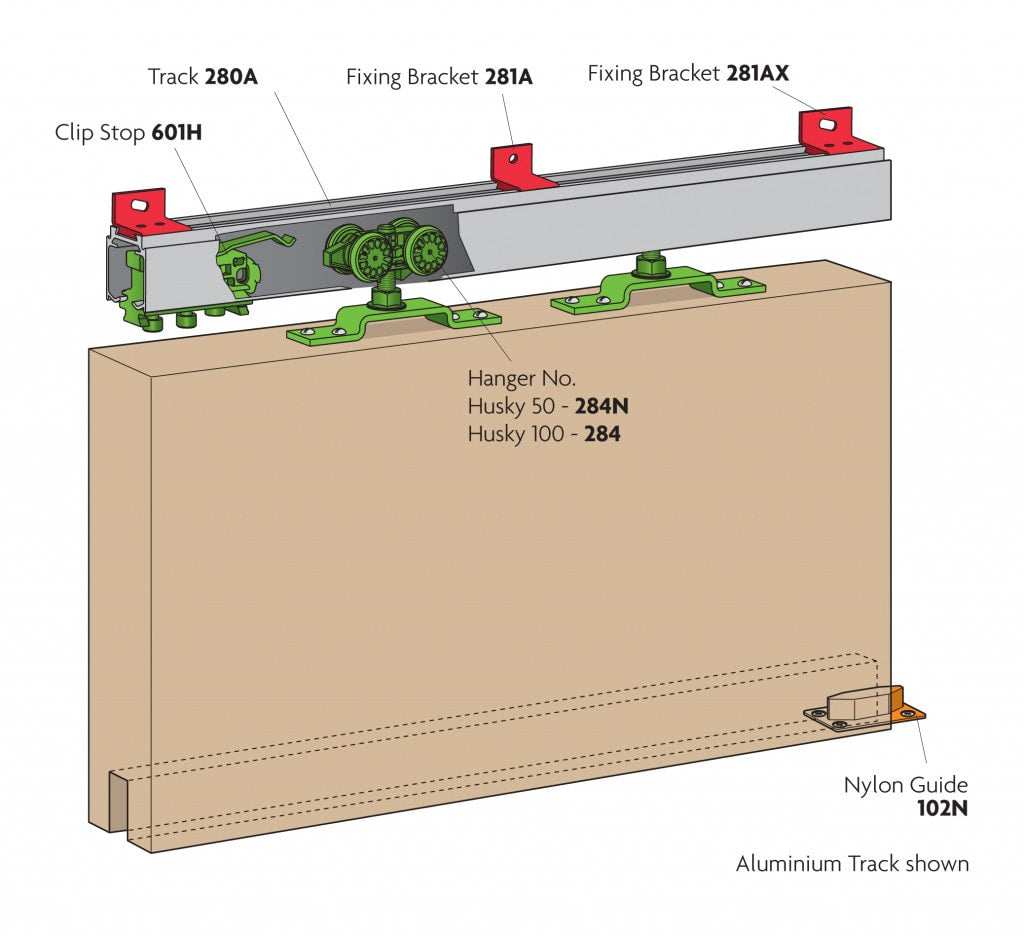 Kit Husky 100 para puertas de madera o metal hasta 100kg. - accesorios para puertas
