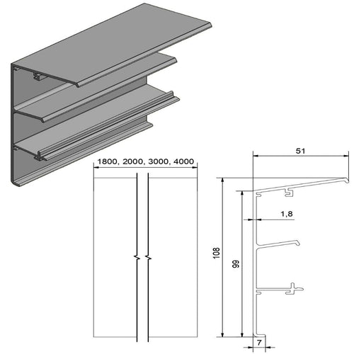 Embellecedor 140 para sistema Husky con montaje a pared