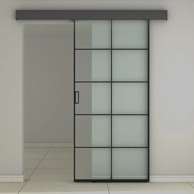 Kit Puerta Corredera Prisma 100 Negro para puertas de madera o metal hasta 100Kg - accesorios para puertas